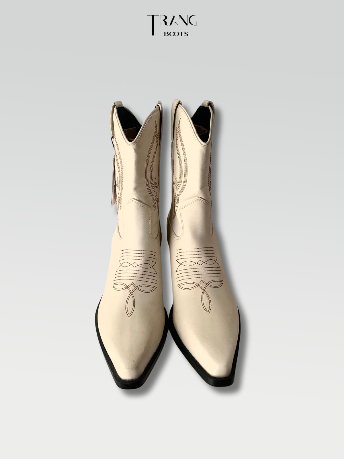 LEATHER COWBOY BOOTS NUDE - BOOTS CAO BỒI DA MỜ MÀU NUDE