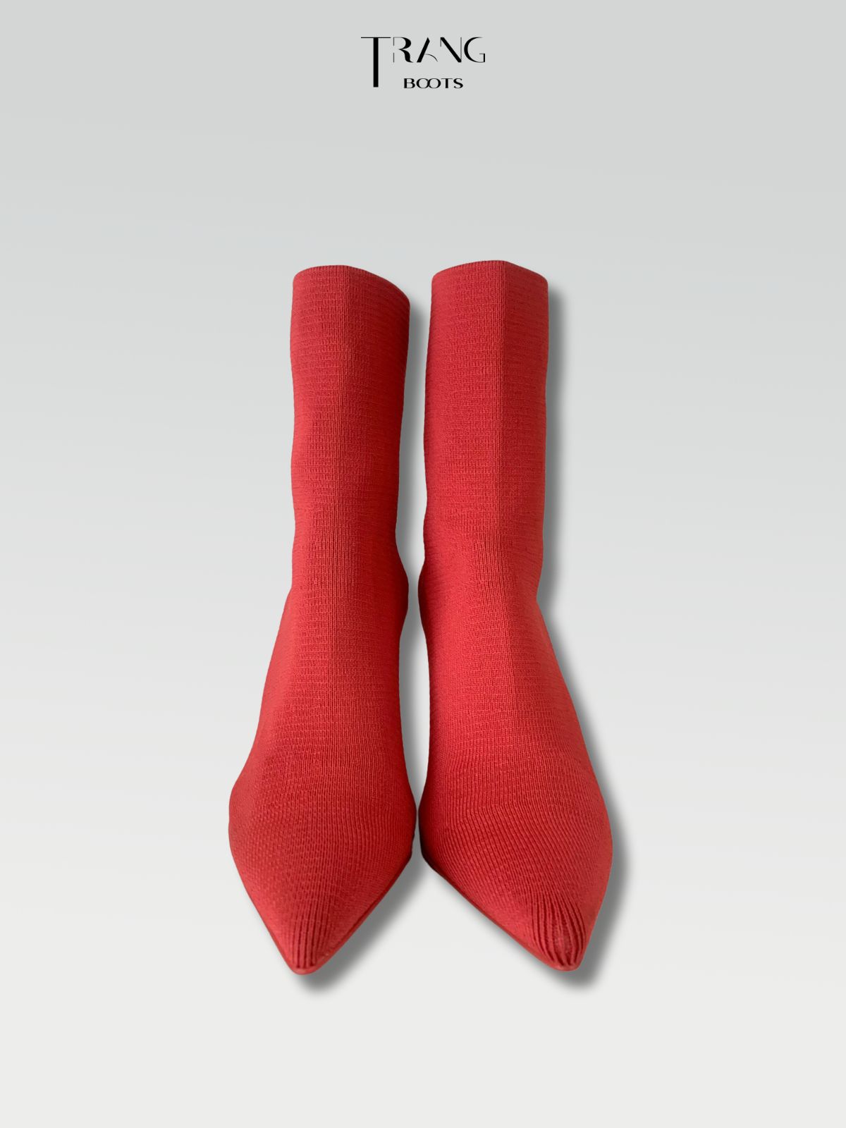 LEFTIES SOCK BOOTS WOOL HIGH HEELS BOOTS RED - SOCK BOOTS THUN LEN MÀU ĐỎ