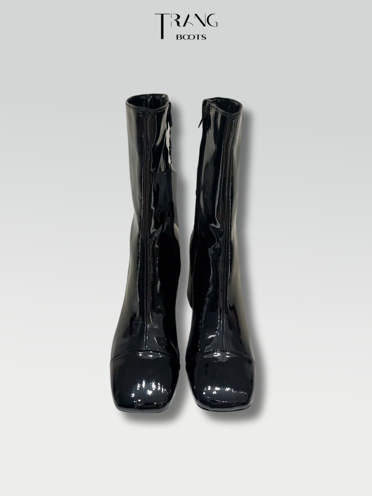 ANKLE BOOTS ZARA ĐẾ TRỤ DA BÓNG