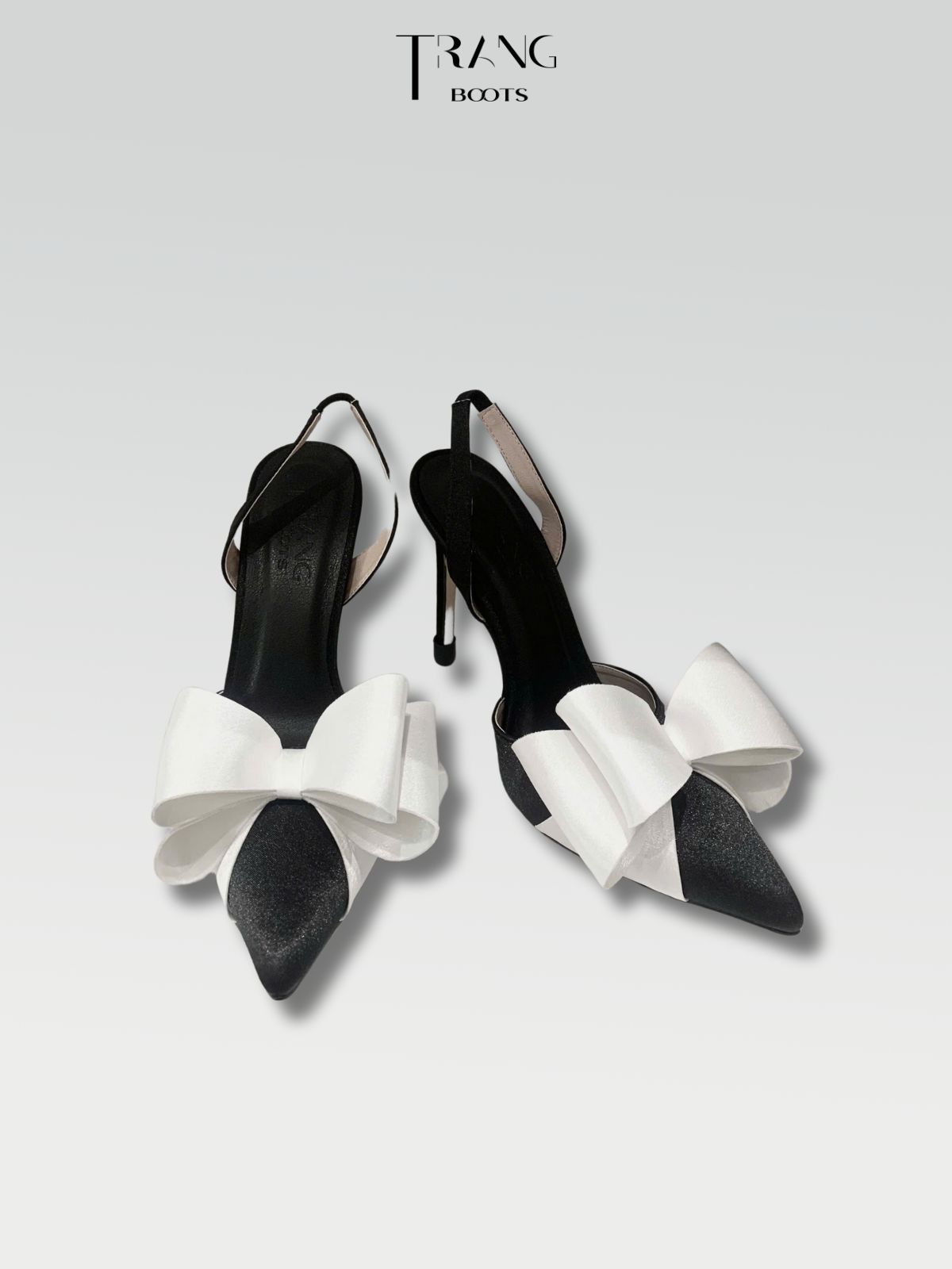 GIÀY CAO GÓT MŨI NHỌN PHỐI NƠ TRẮNG SANG TRỌNG GÓT 10CM LISA PHIÊN BẢN 3.0