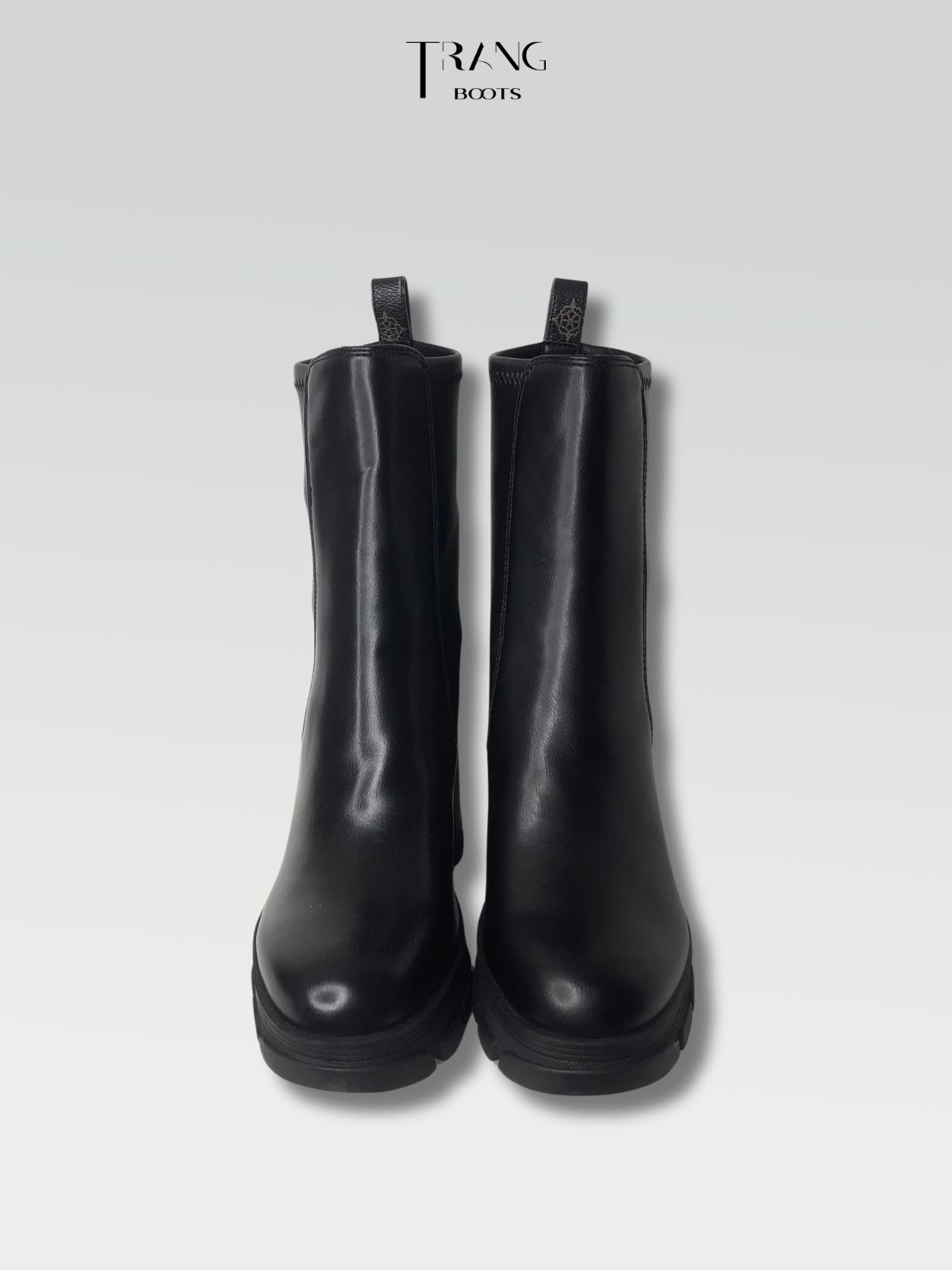 HIGH HEELS BOOTIE - BOOTS CAO GÓT ĐẾ TRỤ CỔ CAO MŨI TRÒN