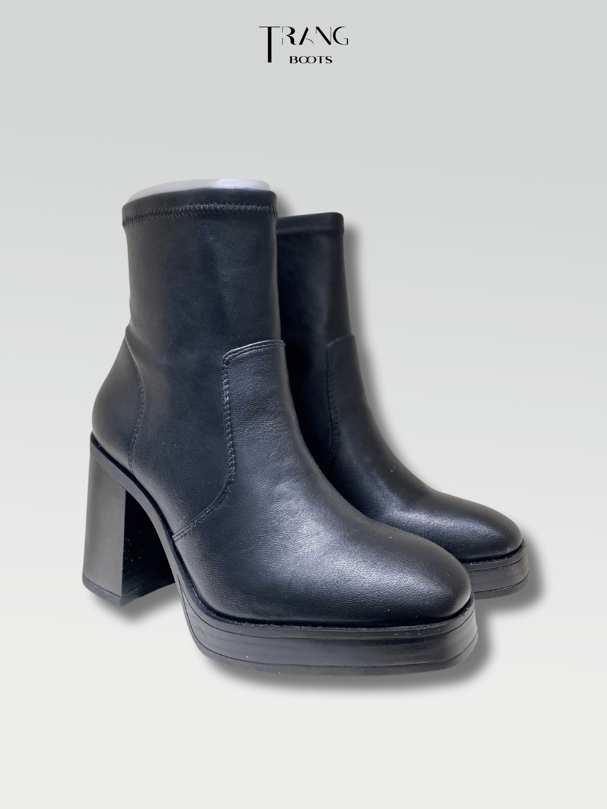 LEFTIES LEATHER ANKLE BOOTS BLACK - ANKLE BOOTS DA MỜ MÀU ĐEN