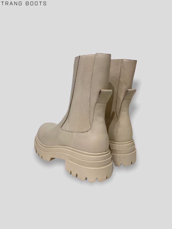 CHELSEA BOOTS ZARA DA MỜ MŨI TRÒN ĐẾ CAO SU ĐÚC 6CM