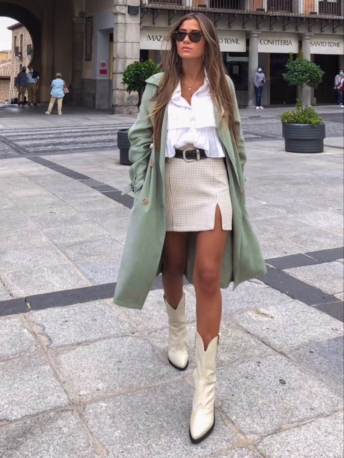 LEATHER COWBOY BOOTS WHITE - BOOTS CAO BỒI DA MỜ MÀU TRẮNG