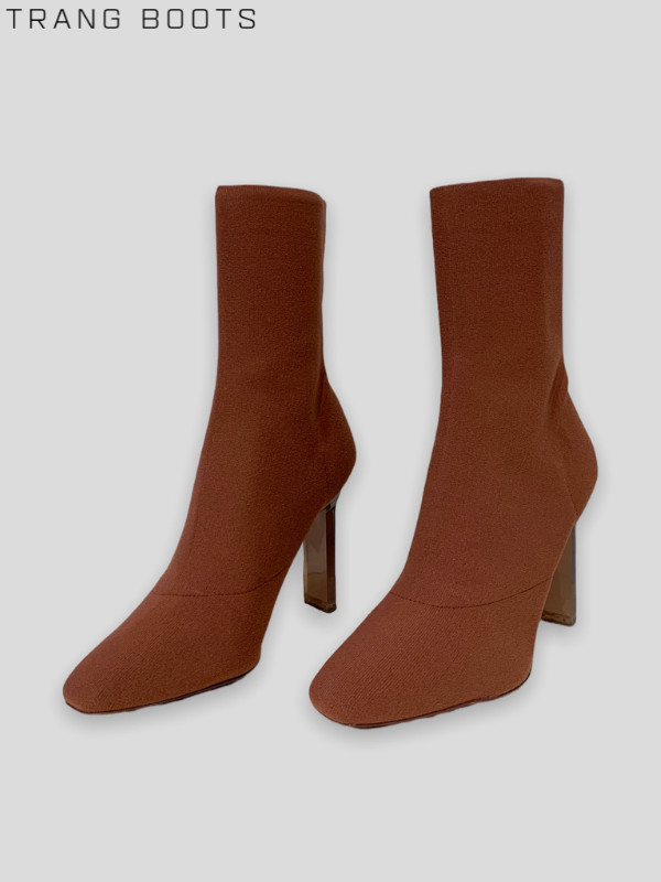 SOCKBOOTS ALDO THUN LEN MŨI BẦU GÓT DẸP 10CM