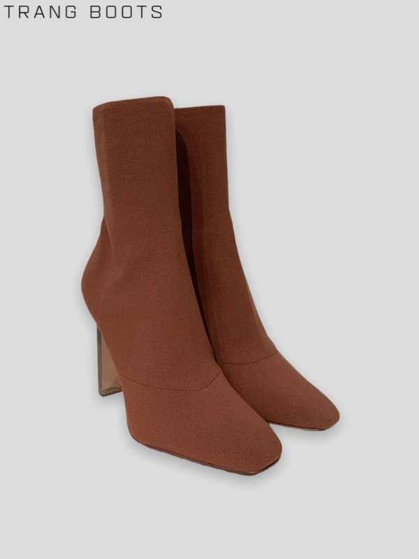 SOCKBOOTS ALDO THUN LEN MŨI BẦU GÓT DẸP 10CM