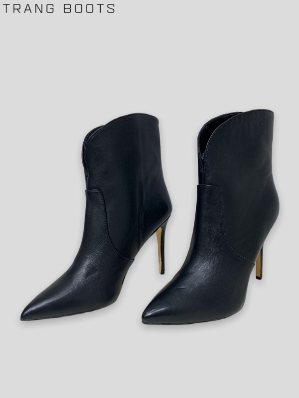 HIGHHEEL BOOTS NINE WEST DA MỜ CỔ XÉO GÓT NHỌN 10CM