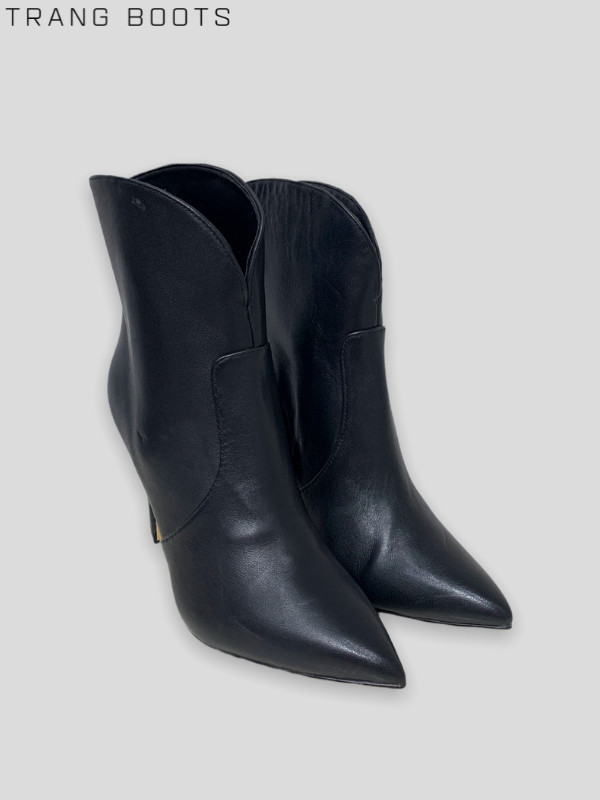 HIGHHEEL BOOTS NINE WEST DA MỜ CỔ XÉO GÓT NHỌN 10CM