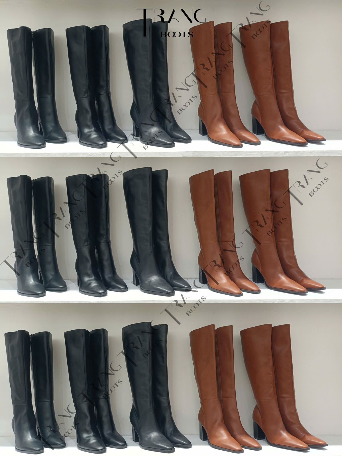 KNEEBOOTS NINE WEST GÓT TRỤ NÂU
