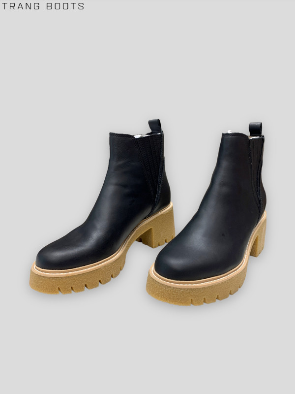 CHELSEA BOOTS HARTE H2O DOLCE VITA DA THẬT MŨI TRÒN ĐẾ CAO SU ĐÚC