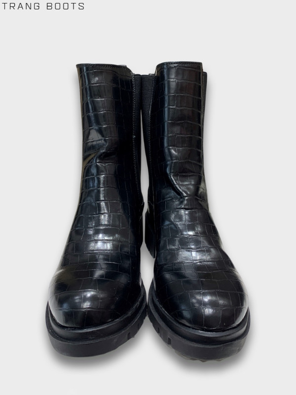 CHELSEA BOOTS PICCOLA PIU MŨI TRÒN DA VÂN ĐẾ THẤP