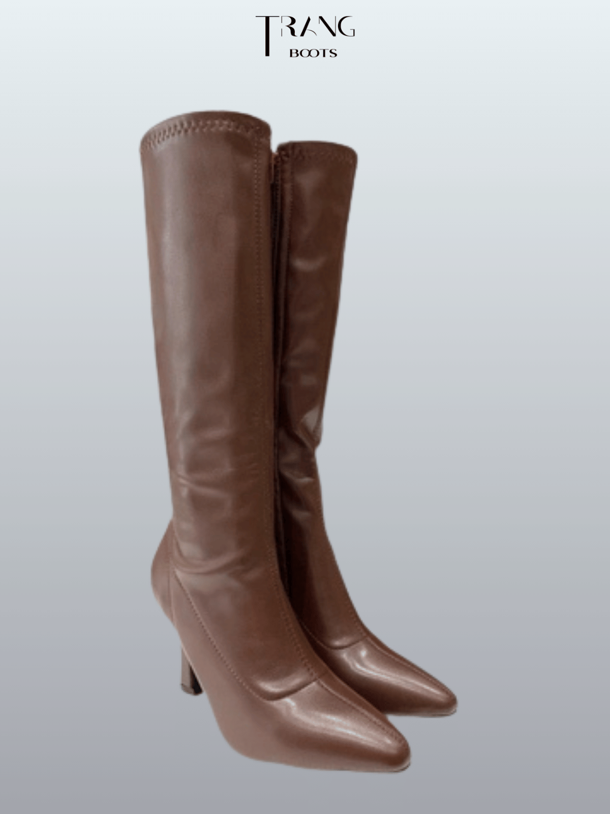 KNEE BOOTS MŨI NHỌN DA MỜ GÓT TRỤ NHỎ