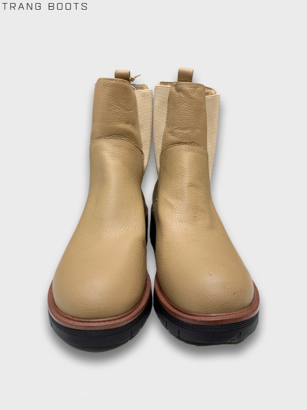 CHELSEA BOOTS MIA MŨI TRÒN DA MỜ ĐẾ 4CM