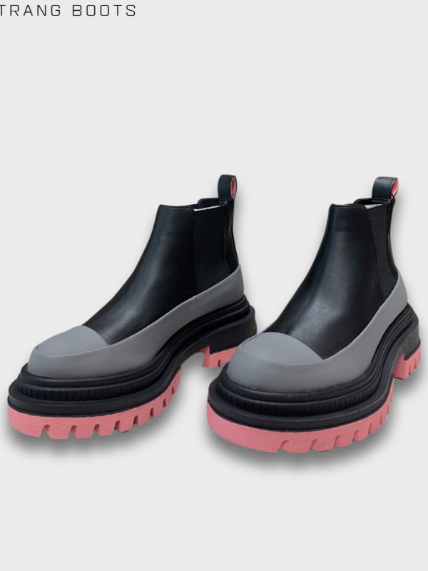 CHELSEA BOOTS BERSHKA DA MỜ MŨI TRÒN ĐẾ THẤP