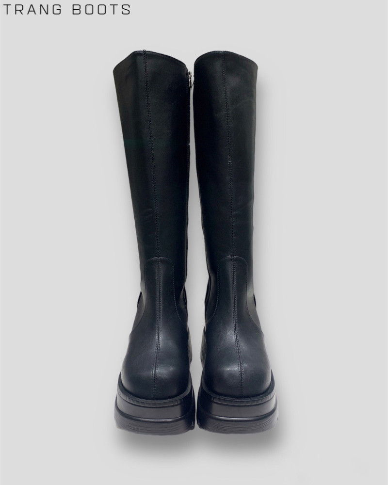 KNEE BOOTS PLATFORM DA MỜ