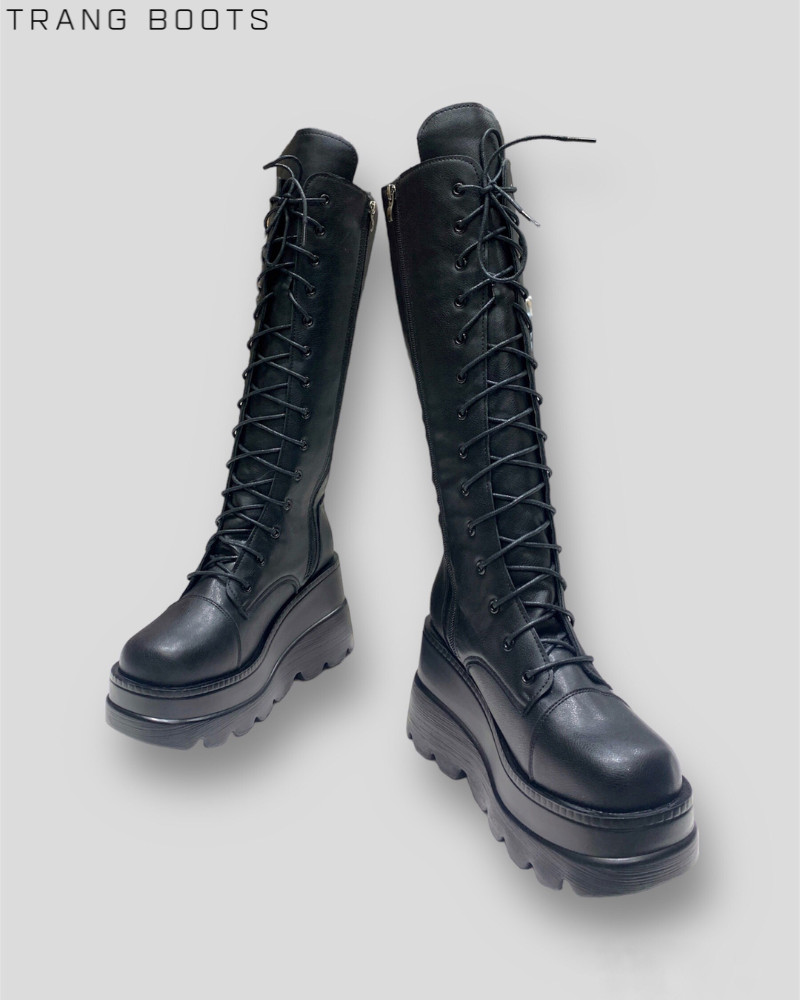 KNEE BOOTS PLATFORM CHIẾN BINH