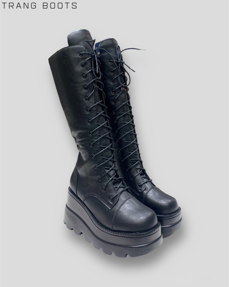 KNEE BOOTS PLATFORM CHIẾN BINH