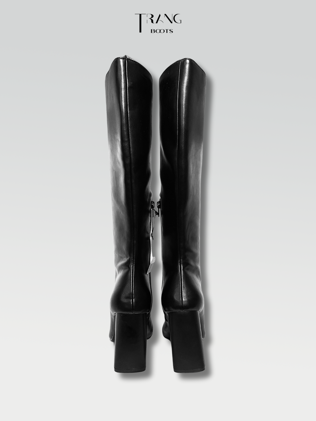 LEATHER KNEE BOOTS BLACK - BOOTS GỐI DA MỜ MÀU ĐEN GÓT TRỤ