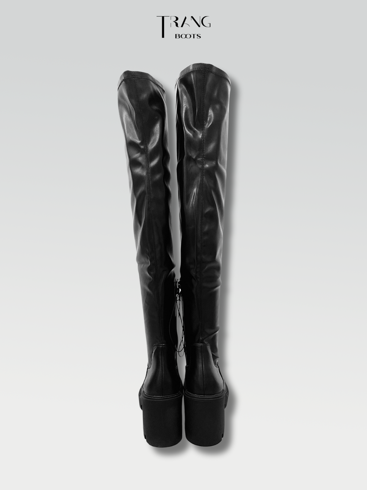 LEATHER OVER KNEE BOOTS - BOOTS QUA GỐI DA MỜ MÀU ĐEN