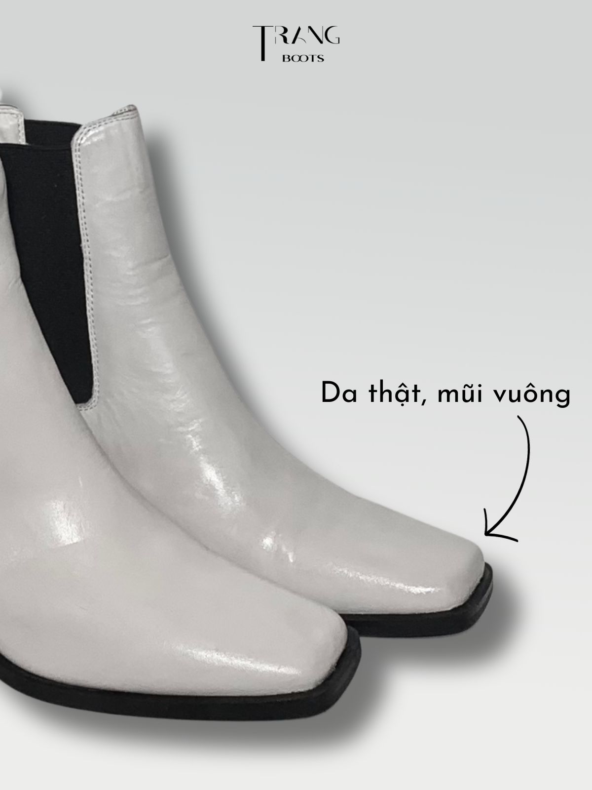 FOAL WHITE LEATHER CHELSEA BOOTS - BOOTS CHELSEA TRẮNG FOAL DA THẬT