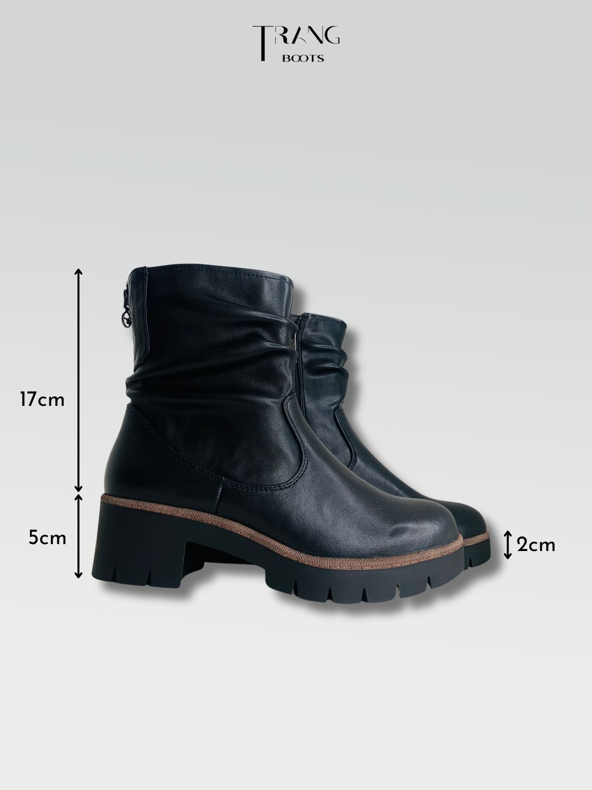 TAMARIS WOMEN'S ANKLE BOOTS BOOTS BLACK - ANKLE BOOTS DA THẬT MÀU ĐEN BÓNG MỜ