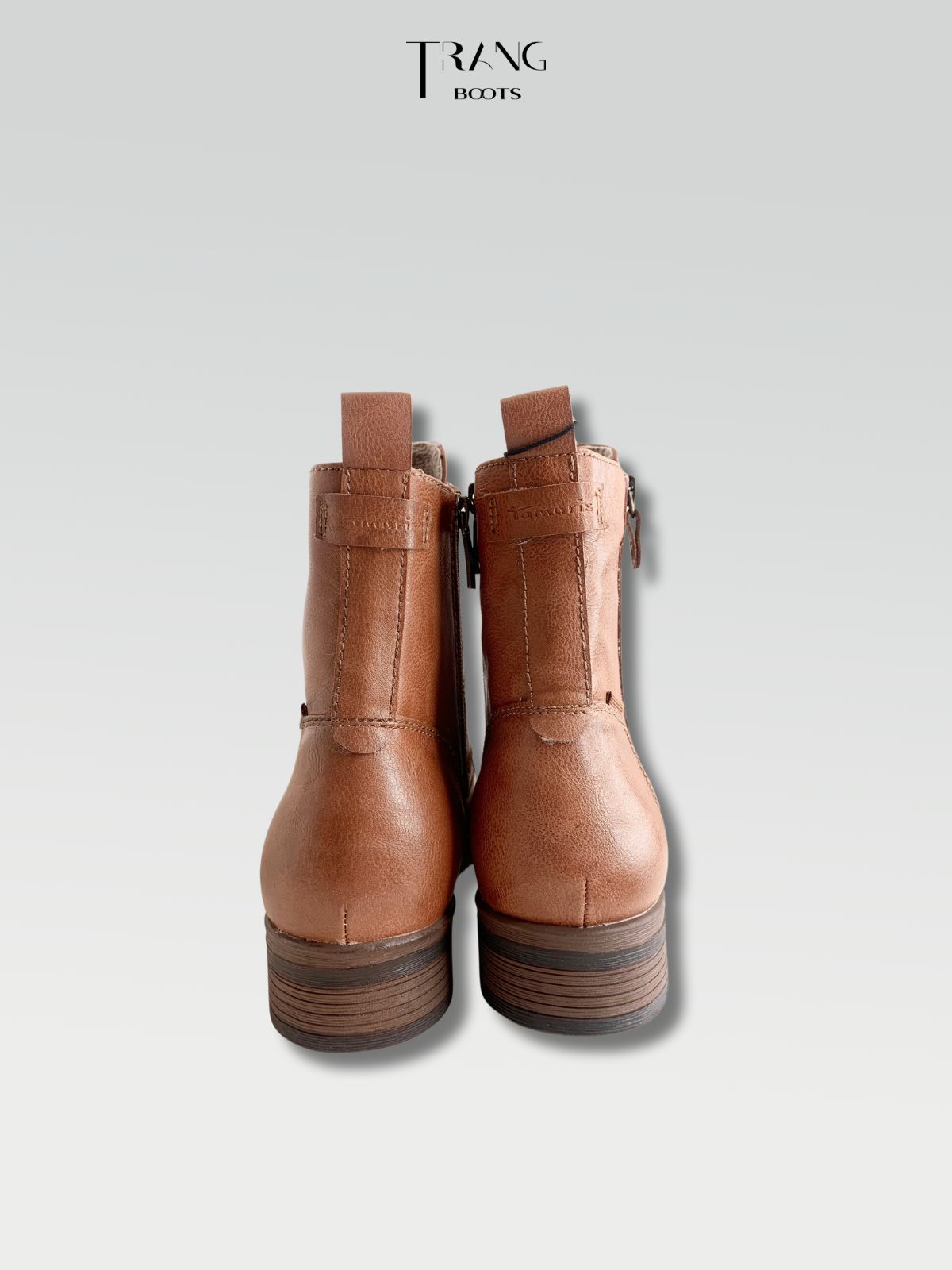 TAMARIS COGNAC COMBAT BOOTS BROWN - BOOTS CHIẾN BINH MÀU NÂU