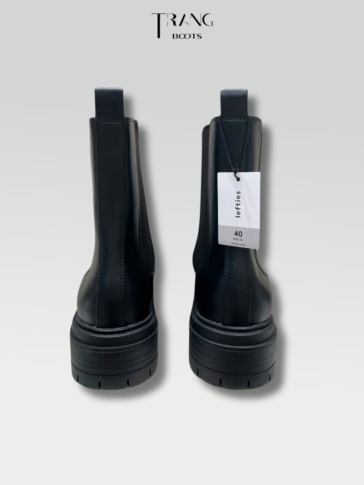 CHELSEA BOOTS LEFTIES MŨI TRÒN MÀU ĐEN