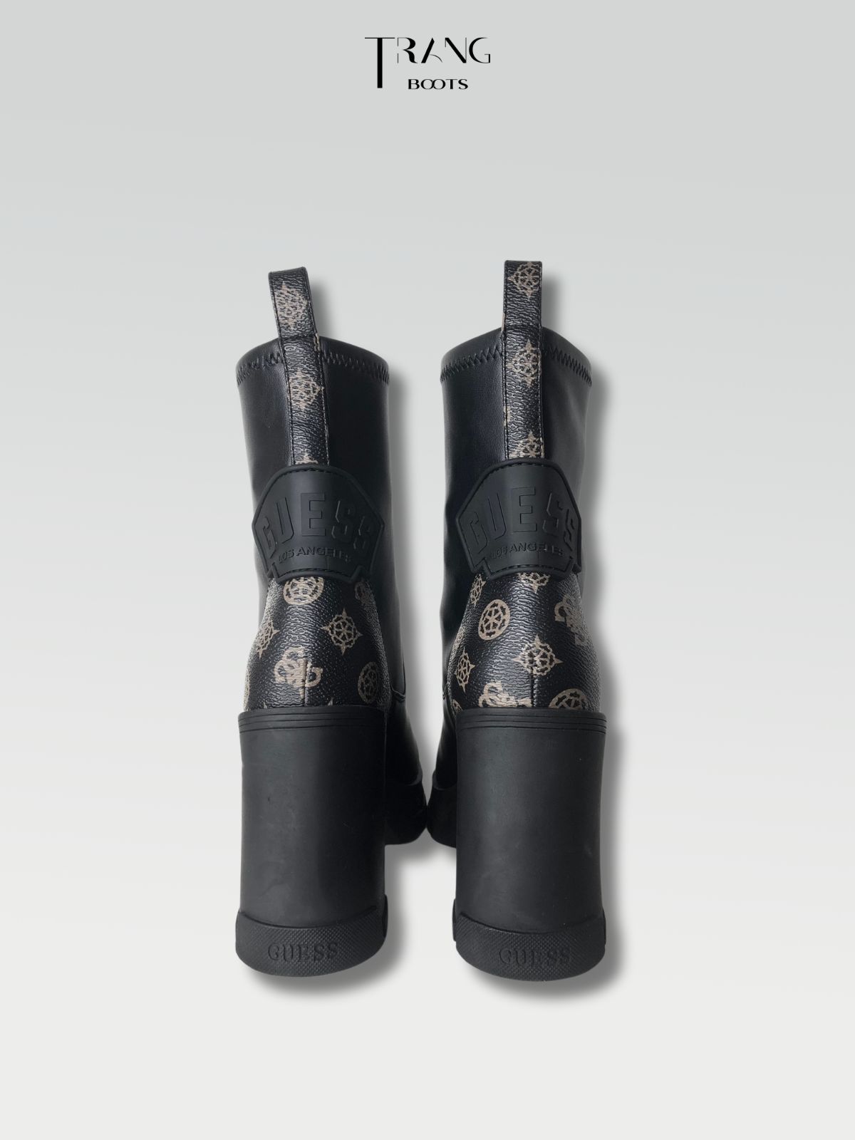 HIGH HEELS BOOTIE - BOOTS CAO GÓT ĐẾ TRỤ CỔ CAO MŨI TRÒN