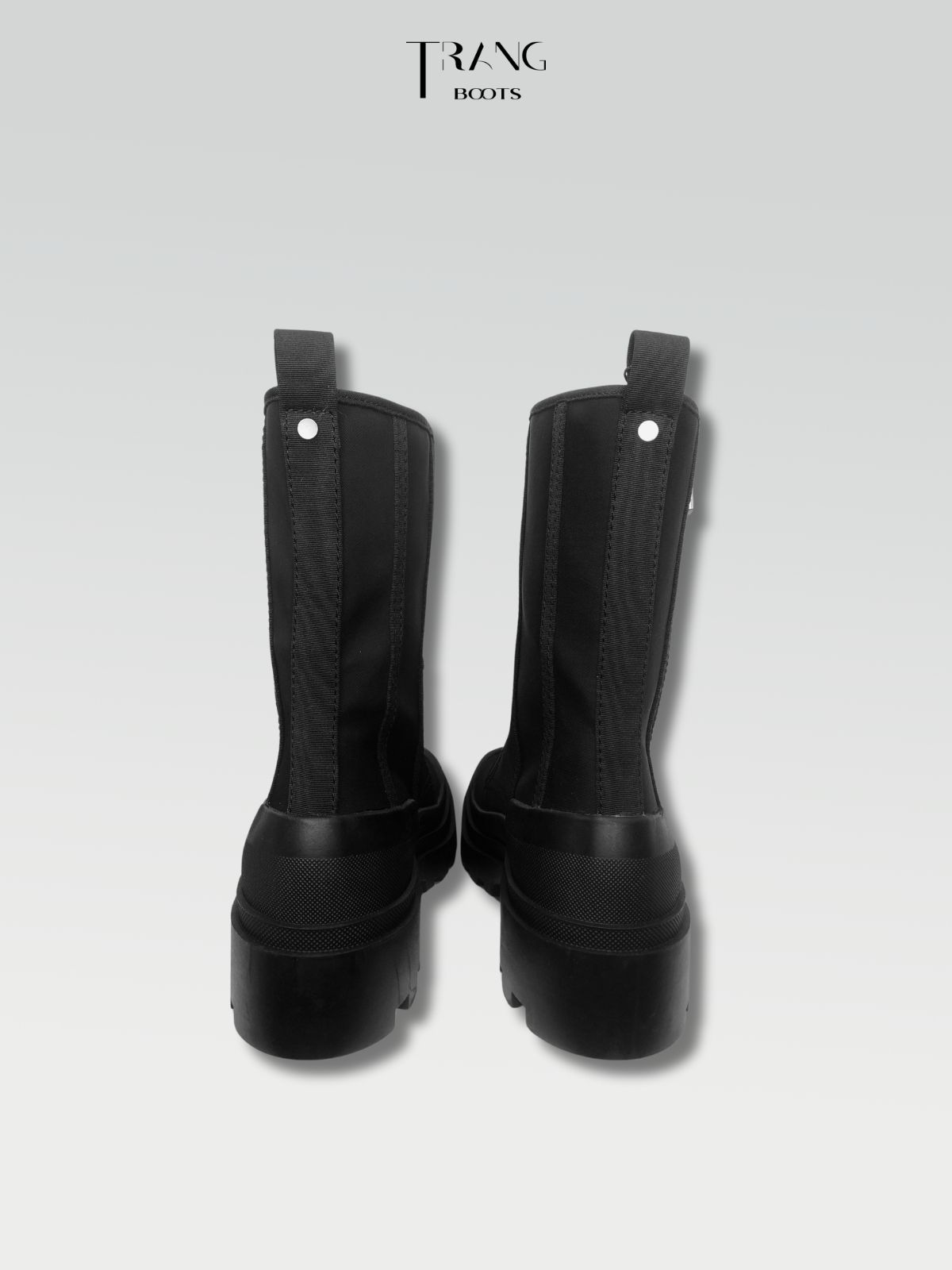 COMBAT BOOTS BLACK ZIPPERS - BOOTS VẢI CỔ NGẮN CÀI KHÓA KÉO