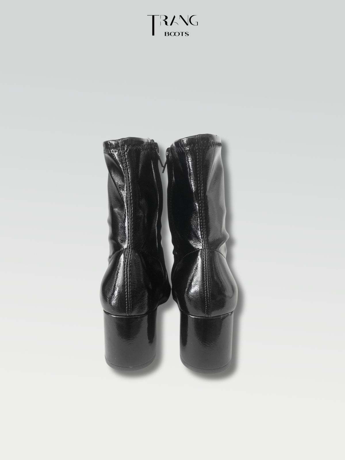 ANKLE BOOTS GLOSS LEATHER HIGH HEELS - BOOTS GIẢ DA BÓNG CỔ NGẮN CAO GÓT