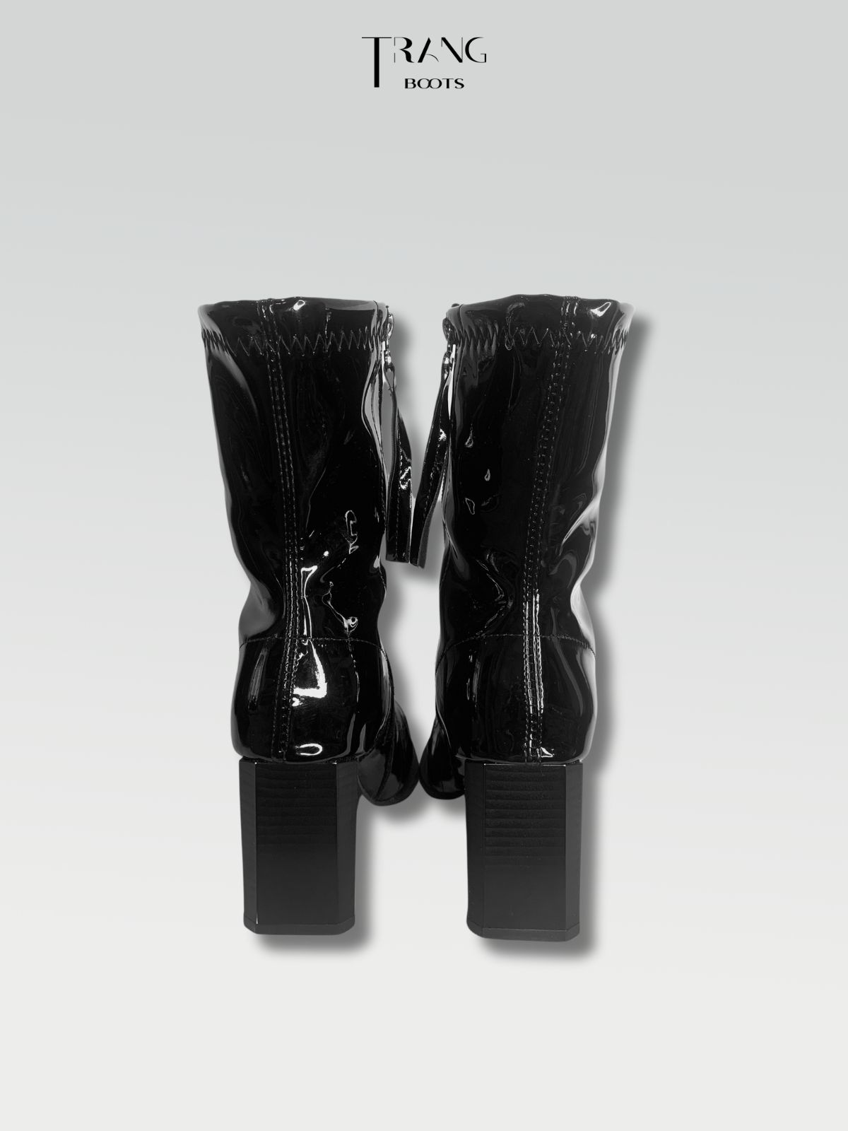 ANKLE BOOTS MŨI NHỌN DA BÓNG MÀU ĐEN