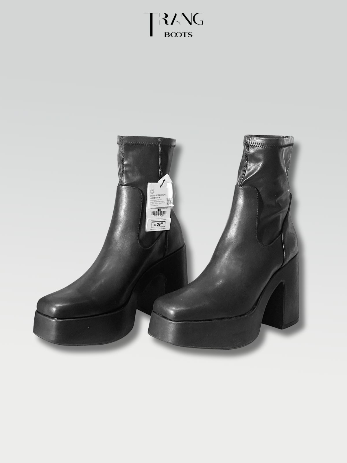 PLATFORM ANKLE BOOTS PULL&BEAR ĐẾ ĐÚP
