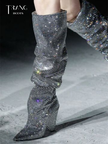 KNEE BOOTS BLING BLING