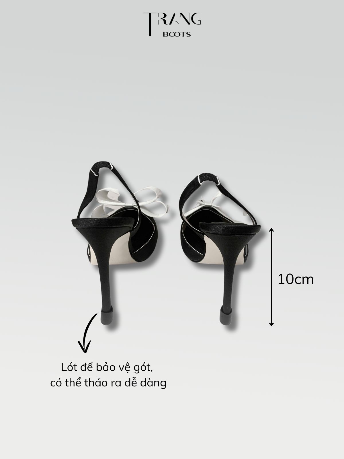 GIÀY CAO GÓT MŨI NHỌN PHỐI NƠ TRẮNG SANG TRỌNG GÓT 10CM LISA PHIÊN BẢN 3.0