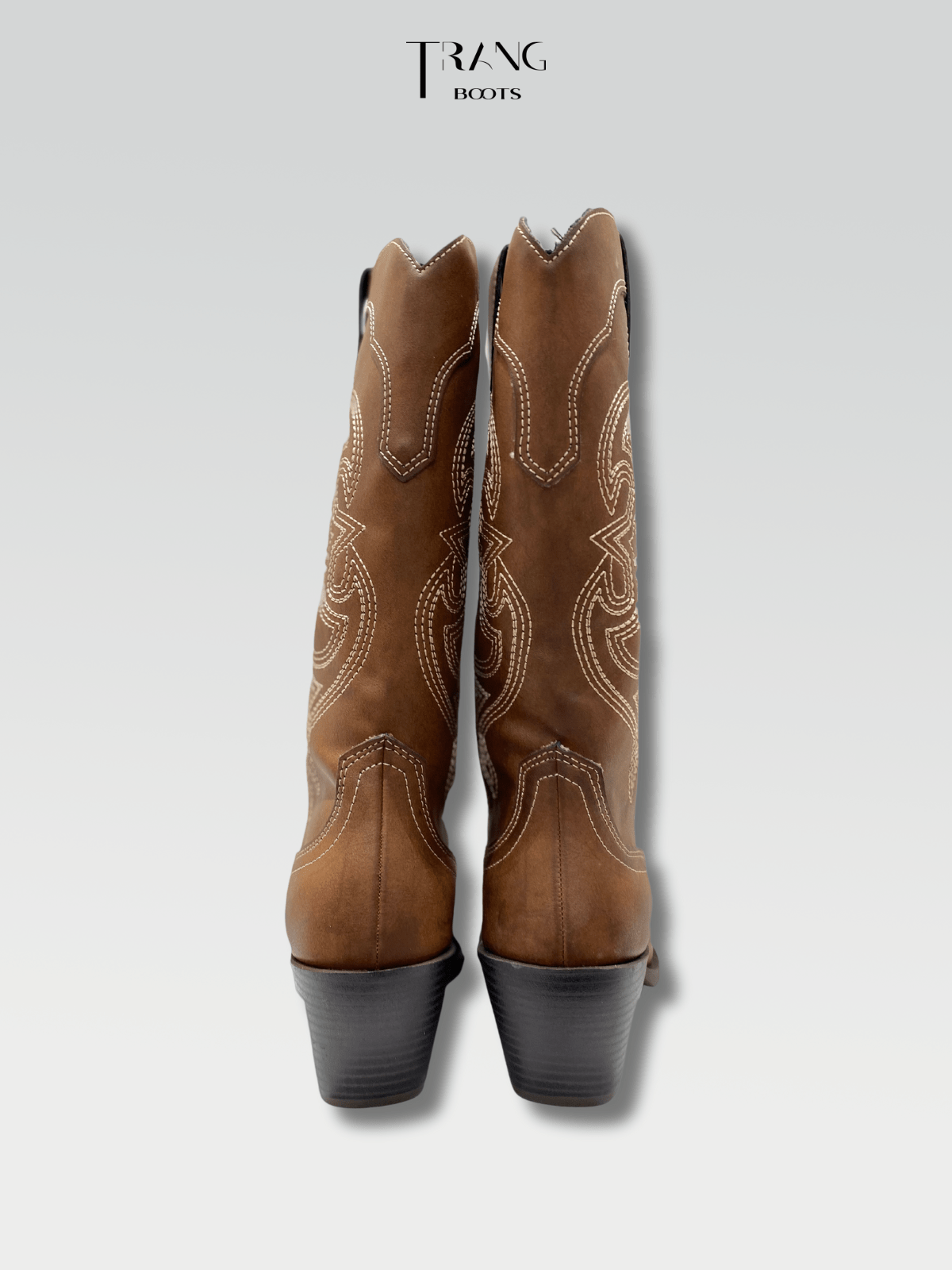 LEATHER COWBOY BOOTS BROWN - BOOTS CAO BỒI DA MỜ MÀU NÂU