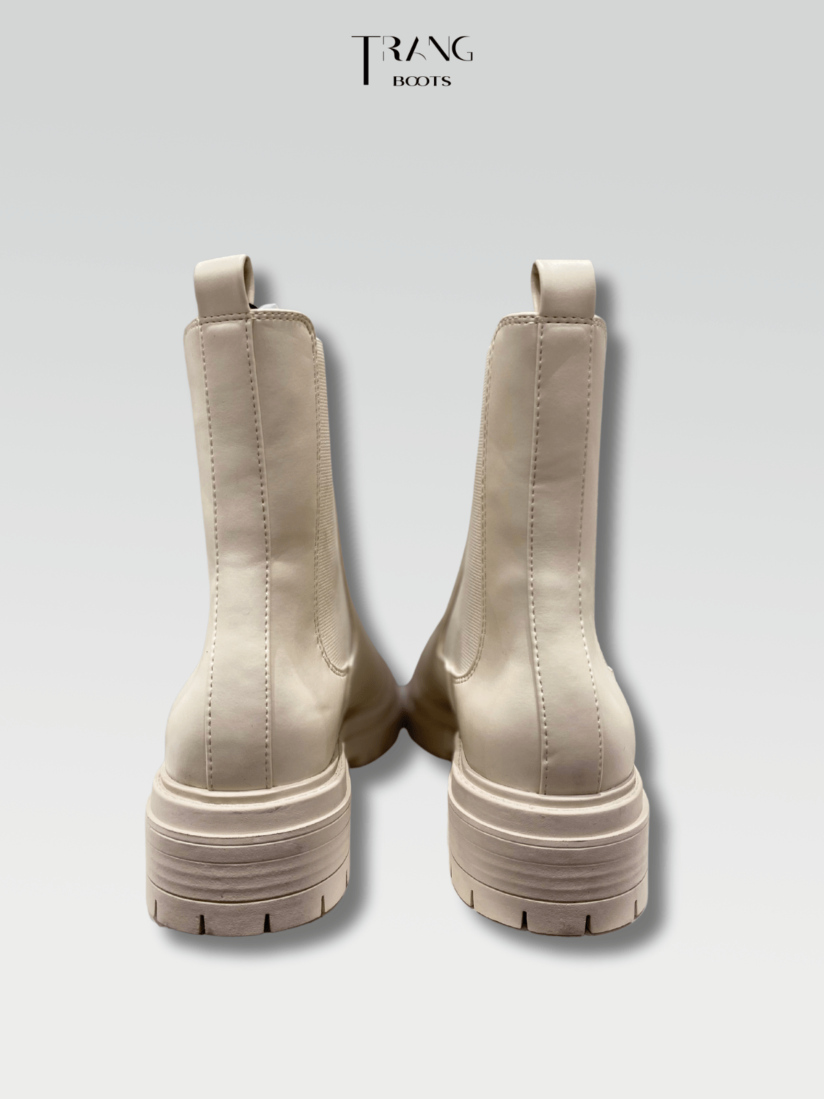 LEATHER CHELSEA BOOTS WHITE - CHELSEA BOOTS DA MỜ GÓT TRỤ MÀU TRẮNG