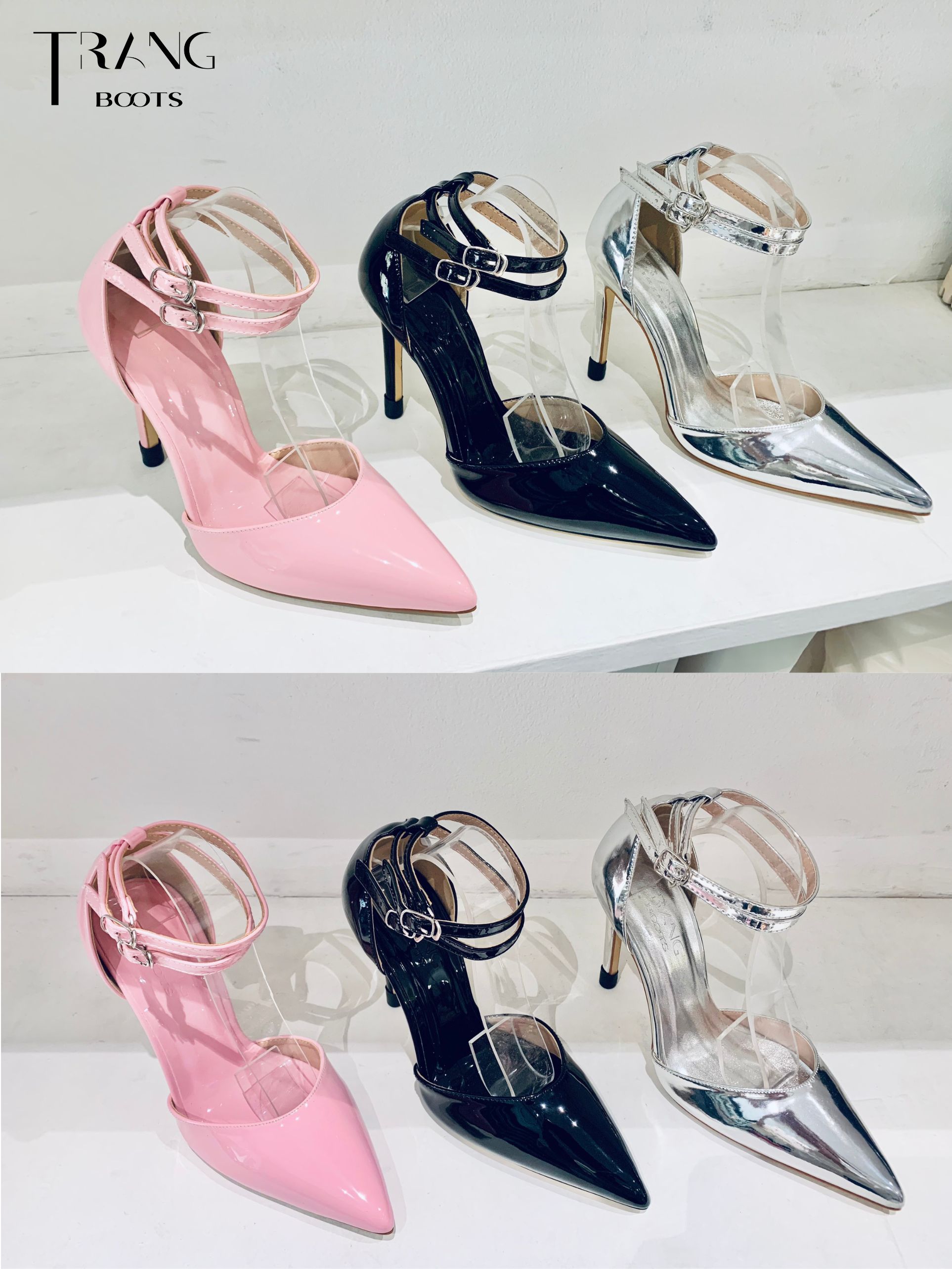 GIÀY CAO GÓT MŨI NHỌN QUEEN PHIÊN BẢN 2.0 BẠC