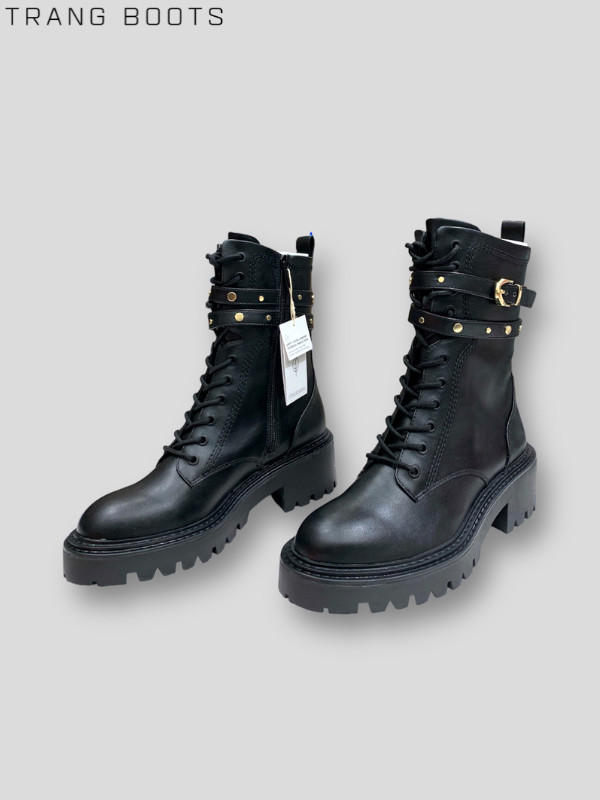 COMBAT BOOTS ỐNG CAO STRADIVARIUS CỔ KHÓA