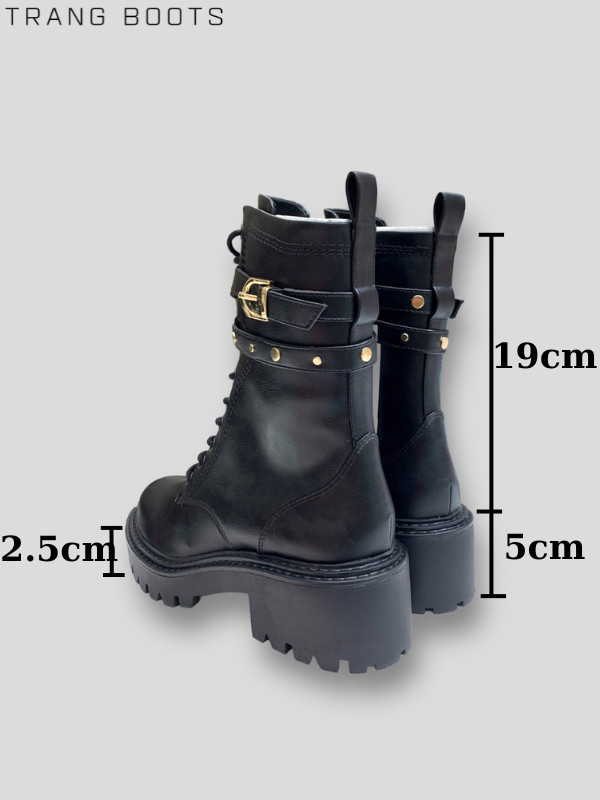 COMBAT BOOTS ỐNG CAO STRADIVARIUS CỔ KHÓA