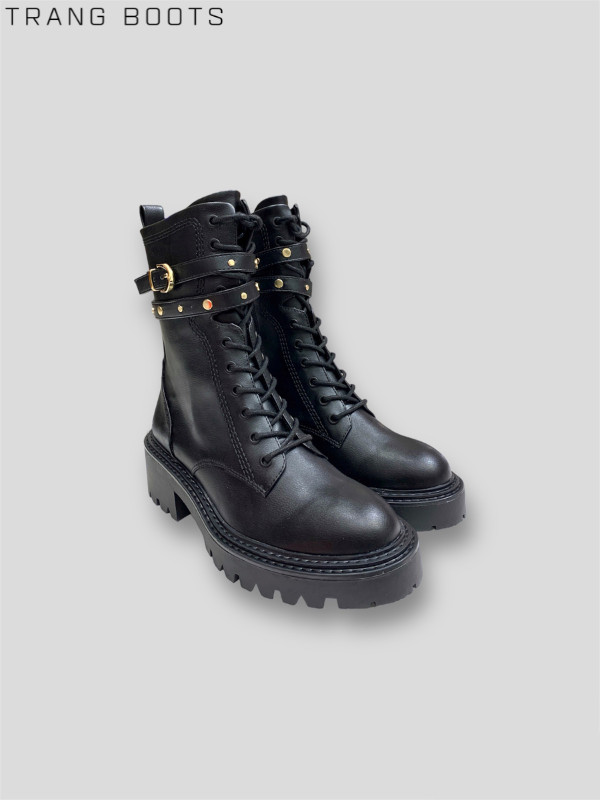 COMBAT BOOTS ỐNG CAO STRADIVARIUS CỔ KHÓA