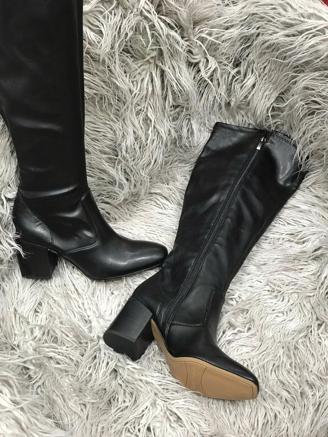 KNEE BOOTS FRANCO SARTO DA MỜ GÓT TRỤ