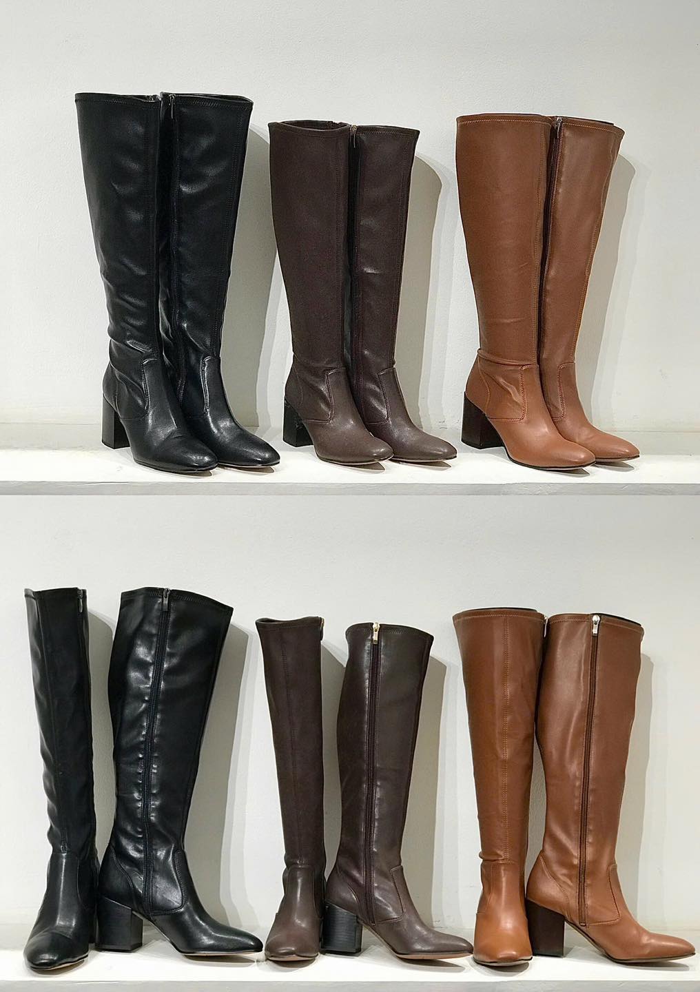 KNEE BOOTS FRANCO SARTO DA MỜ GÓT TRỤ