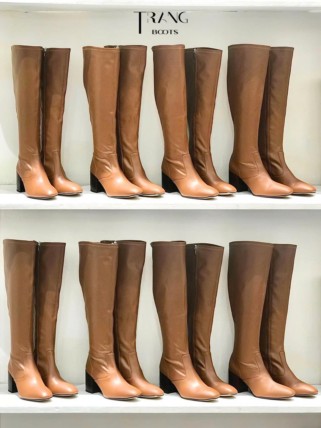 KNEE BOOTS FRANCO SARTO DA MỜ GÓT TRỤ