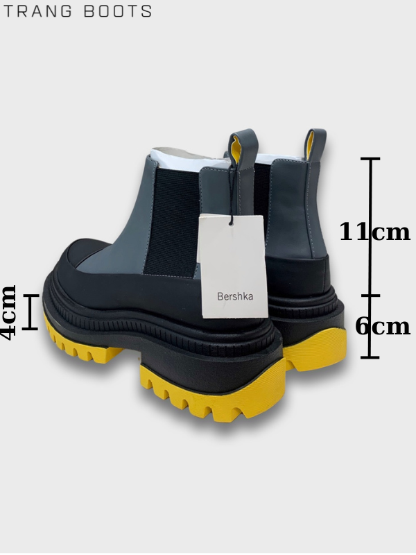 CHELSEA BOOTS BERSHKA DA MỜ MŨI TRÒN ĐẾ THẤP