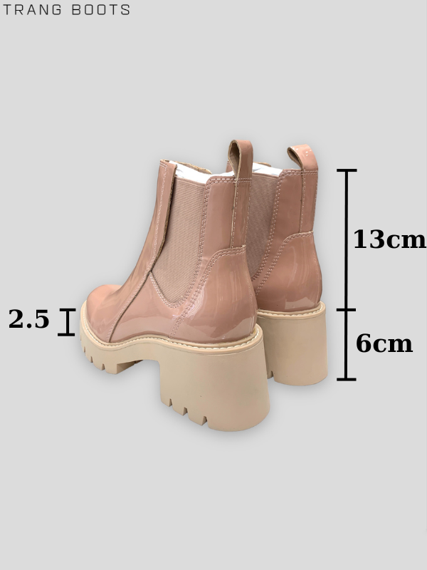 CHELSEA BOOTS DOLCE VITA DA BÓNG DA LỘN GÓT 6CM