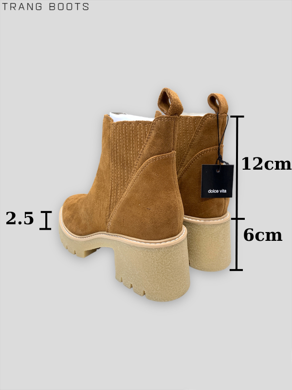 CHELSEA BOOTS HARTE H2O DOLCE VITA DA THẬT MŨI TRÒN ĐẾ CAO SU ĐÚC