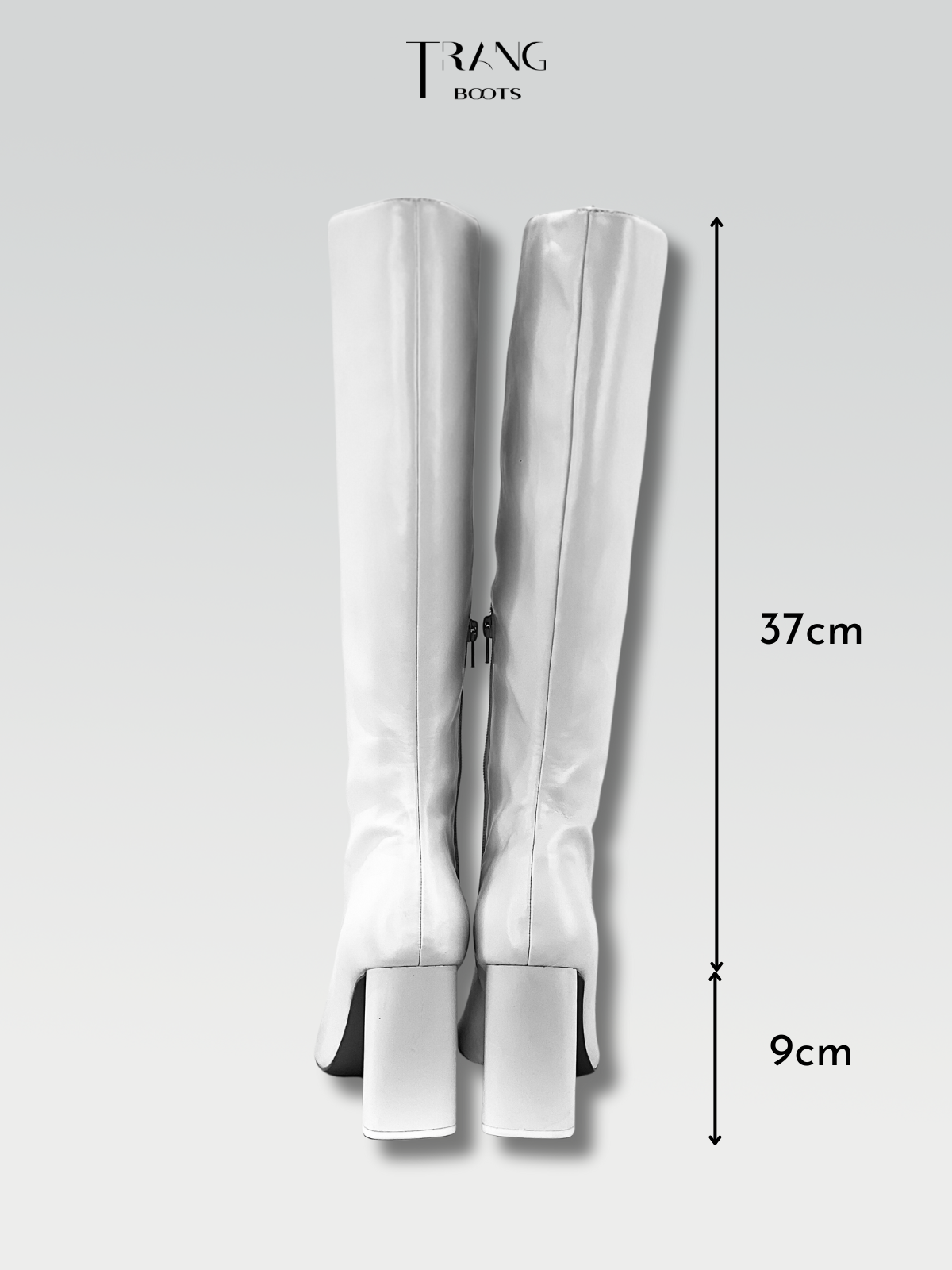 LEATHER KNEE BOOTS WHITE - BOOTS GỐI DA MỜ MÀU TRẮNG GÓT TRỤ