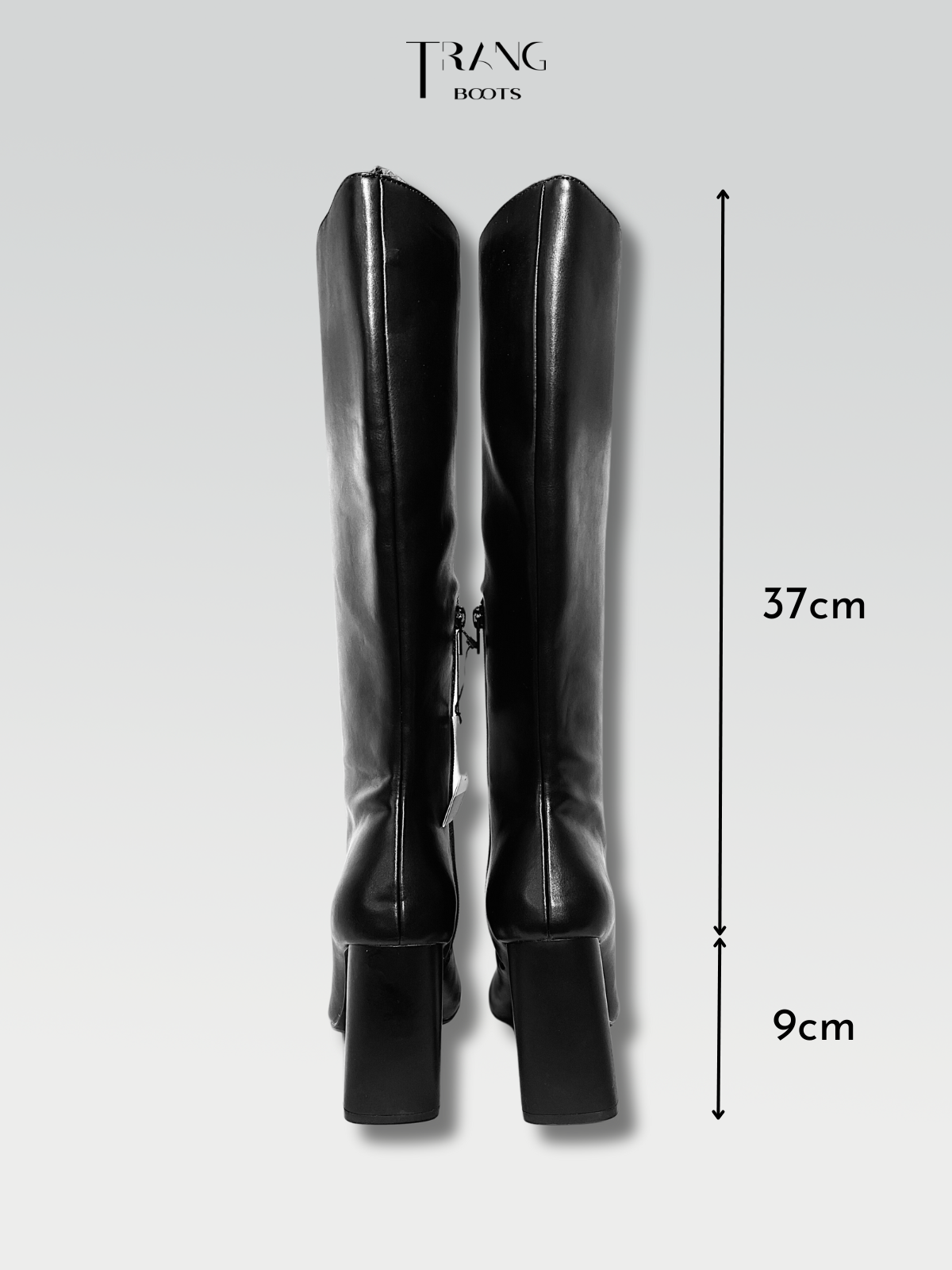 LEATHER KNEE BOOTS BLACK - BOOTS GỐI DA MỜ MÀU ĐEN GÓT TRỤ