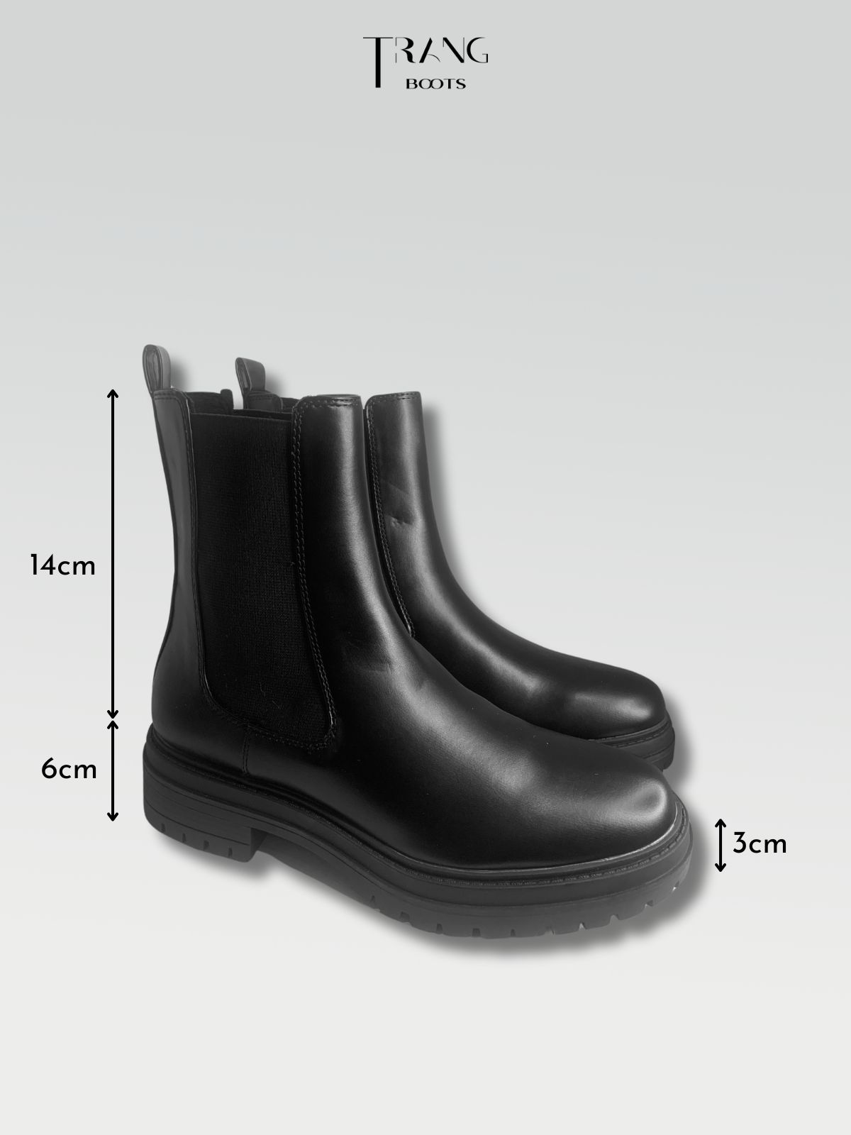 ANINE BING CHELSEA BOOTS LEATHER BLACK - CHELSEA BOOTS DA THẬT MÀU ĐEN CHUN CO RÚT