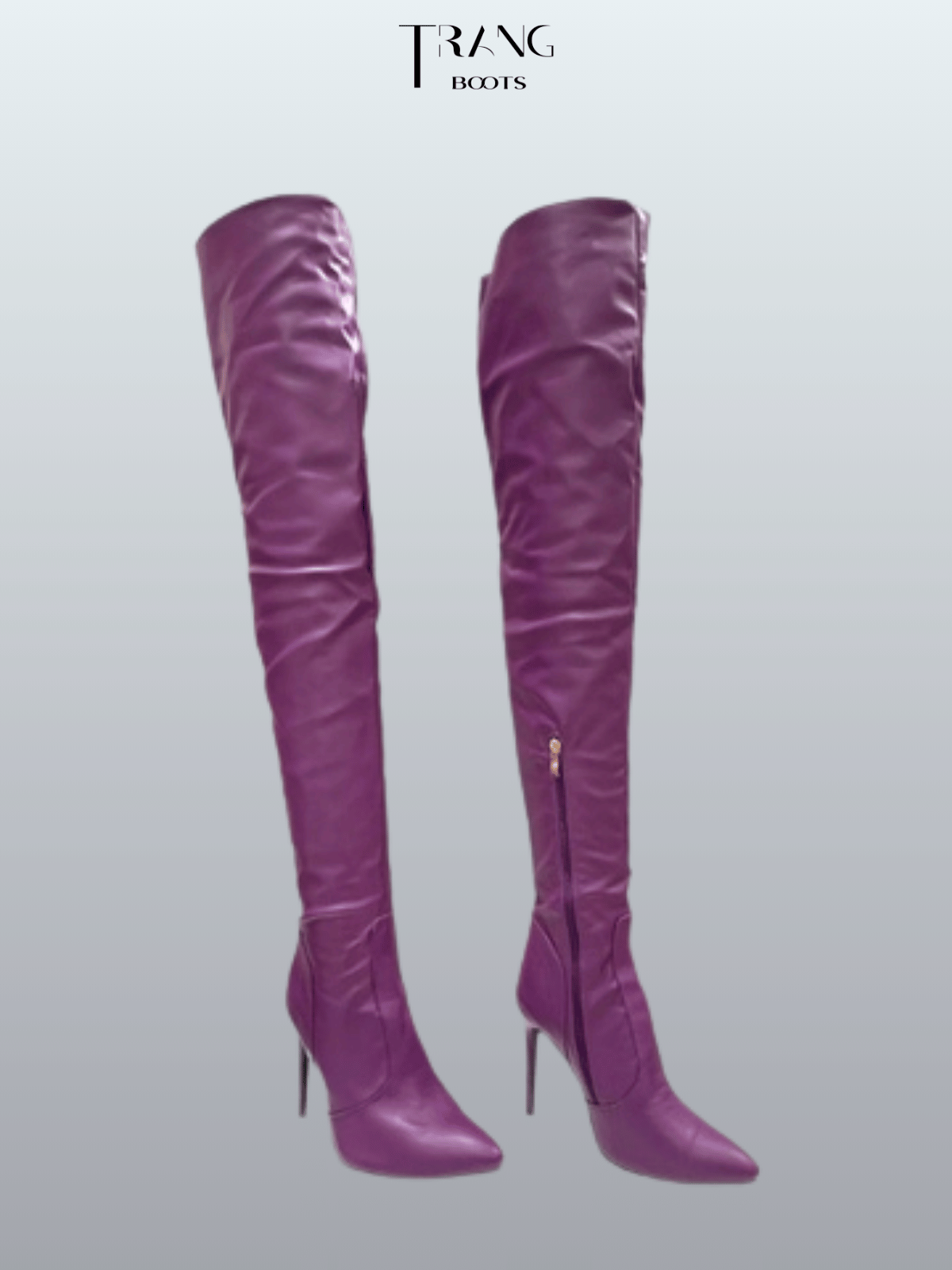 OVER KNEE BOOTS DA MỜ GÓT NHỌN KHÓA SAU